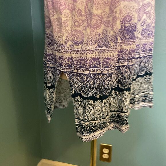 J. Jill Womens V-Neck ‘Love Linen’ Short Sleeve Boho Paisley Tunic Top - Size S - Picture 5 of 10